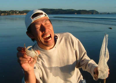 ニュージーランドでカニ釣り